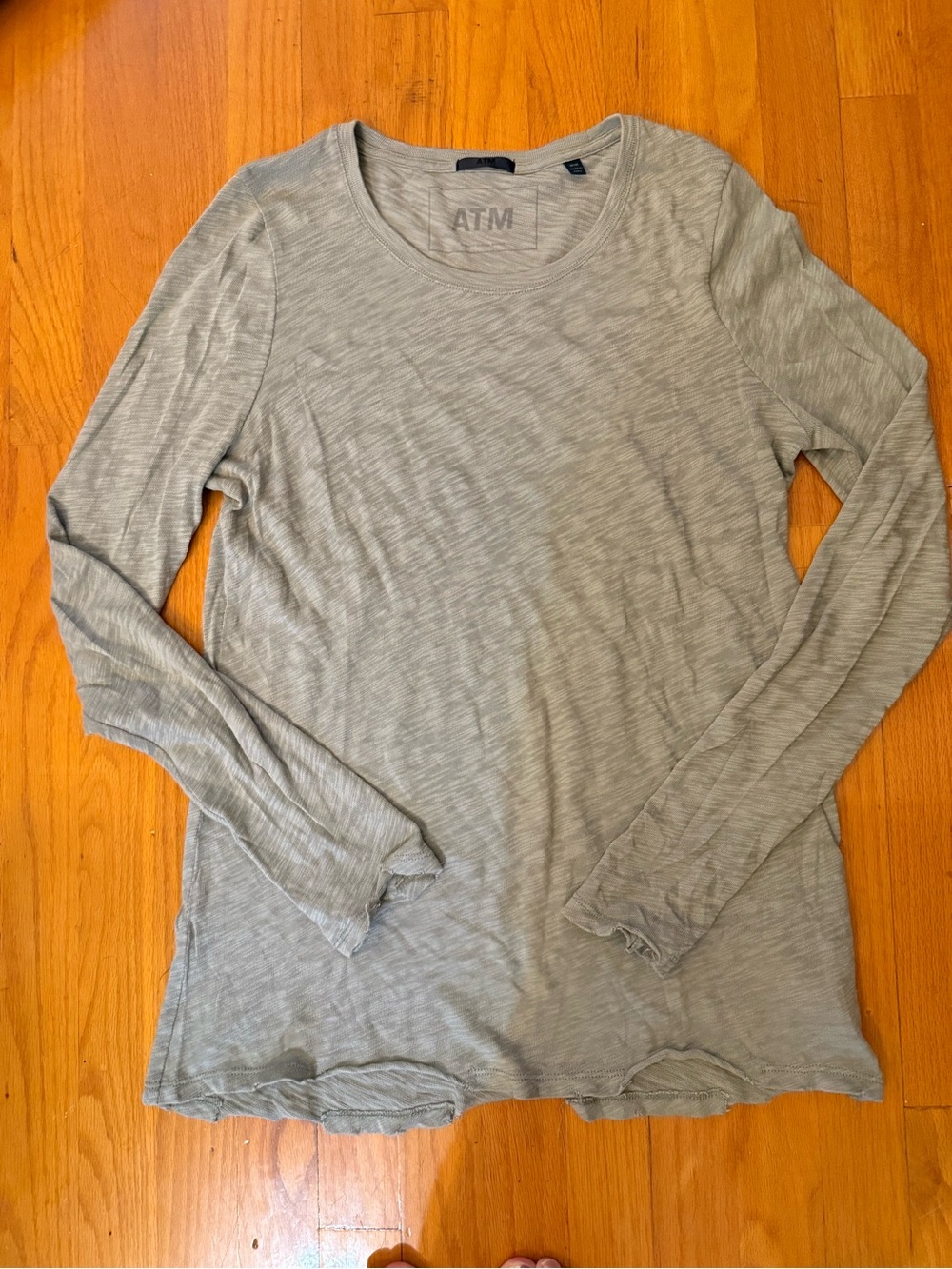 ATM Anthony Thomas Melillo Lightweight Long Sleeve Tee in Heather Gray